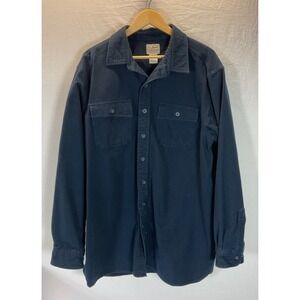 LL Bean Chamois Shirt Men XL Tall Navy blue Button Up Casual Outdoor heavyweight